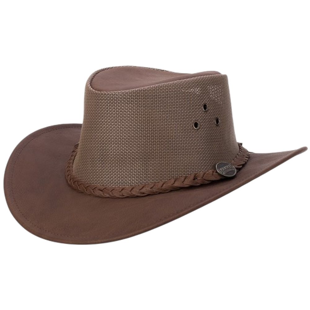 Knautschbarer Barmah Westernhut aus Känguruleder - Bushie Kangaroo Dri-Hide Cooler, Tan
