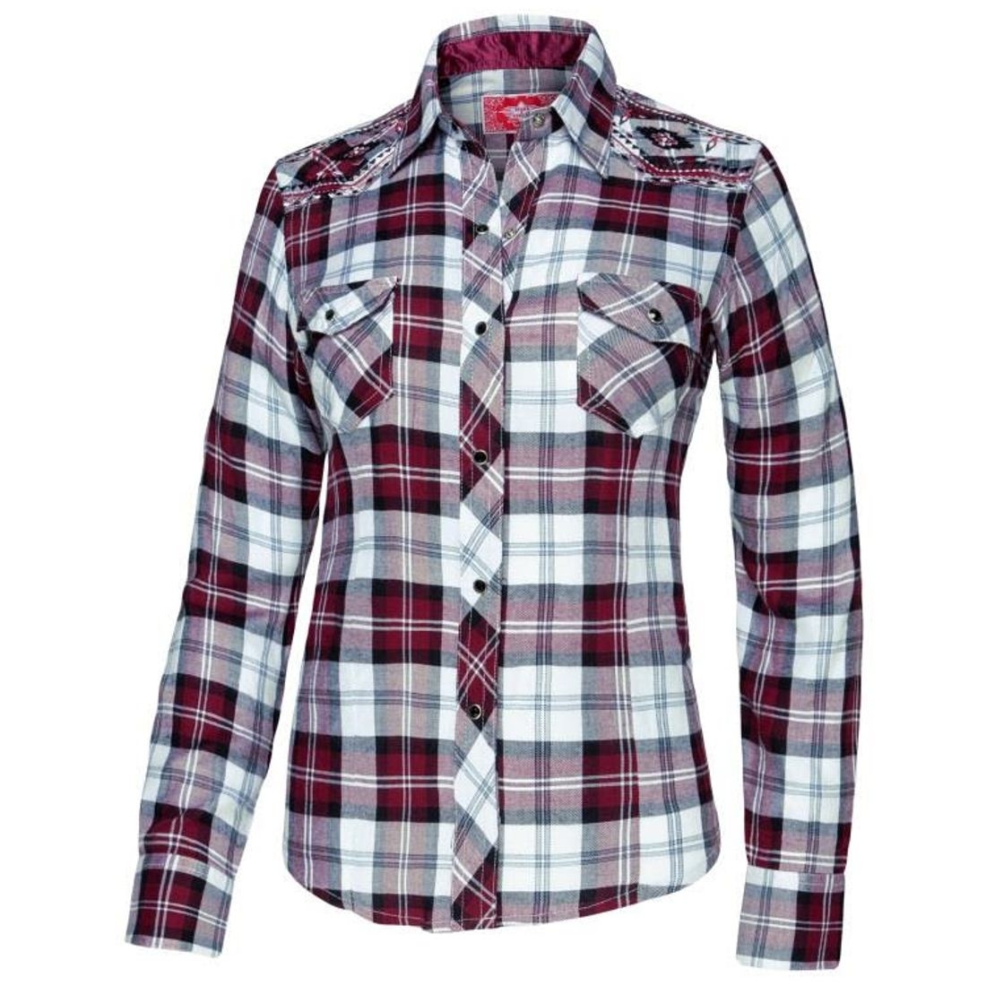 Stars & Stripes Westernbluse Pasadena, rot, Langarm