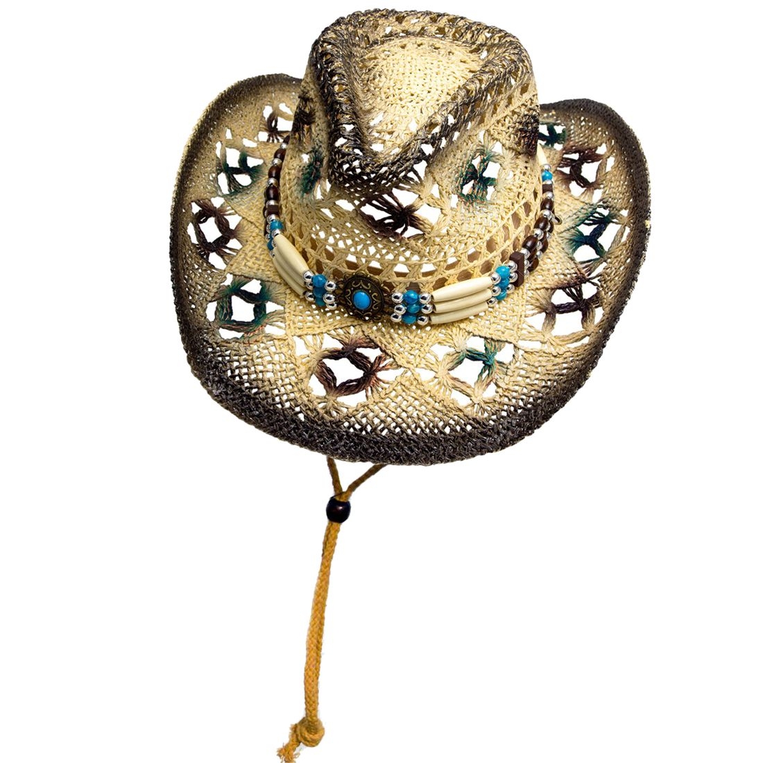 Westernhut mit Kinnriemen - Western Summer, dunkel