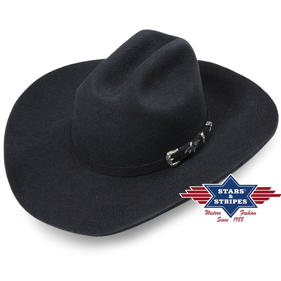 Westernhut aus Wollfilz – Houston,  Schwarz
