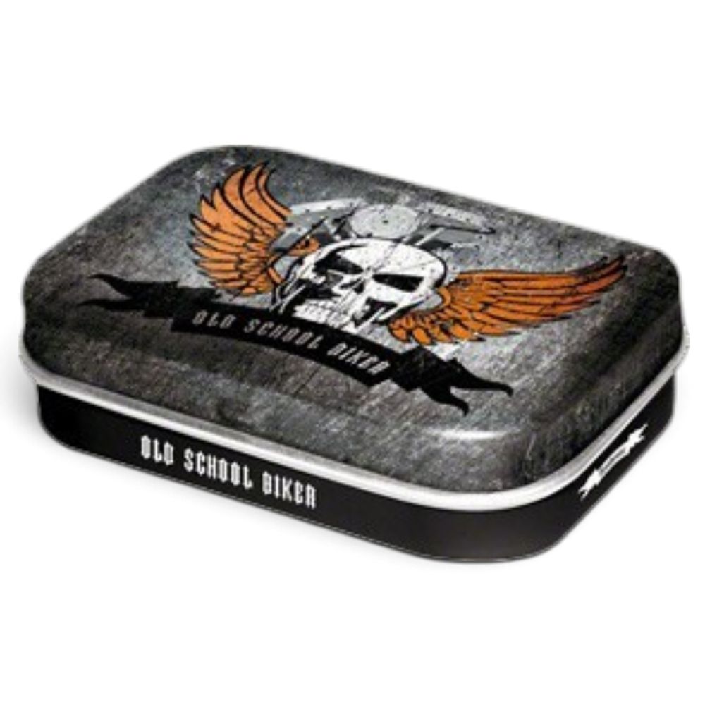 Döschen / Pillendose - Old School Biker Skull