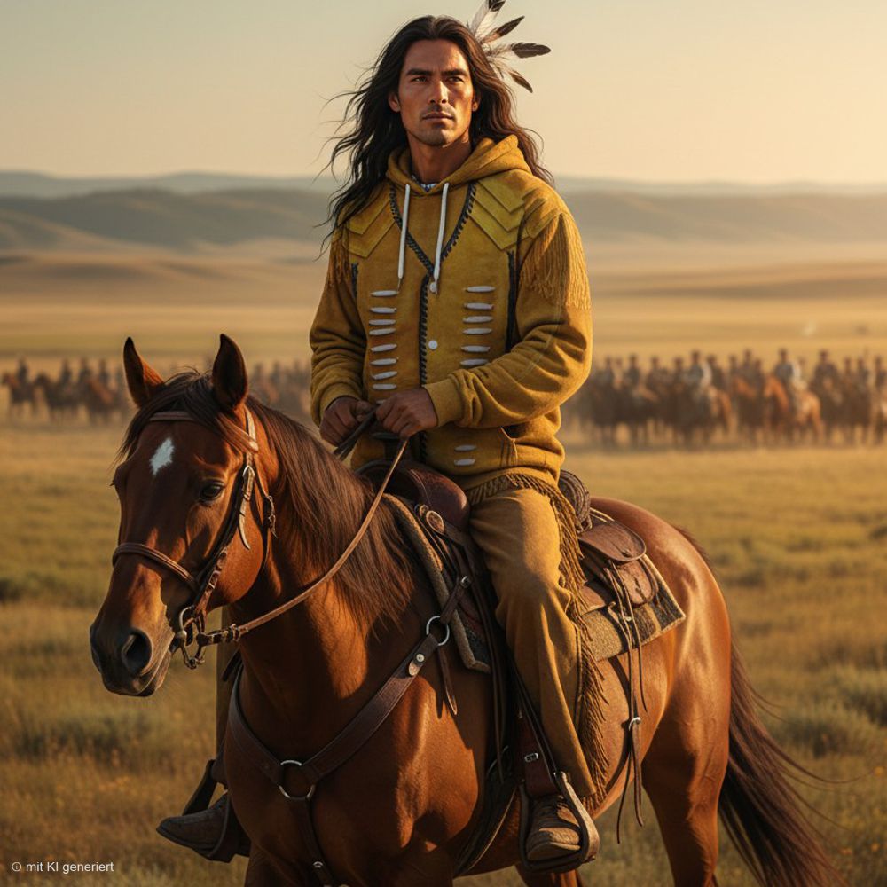 Premium Indianer-& Western-Hoodie / Kapuzenshirt - Indian Scout