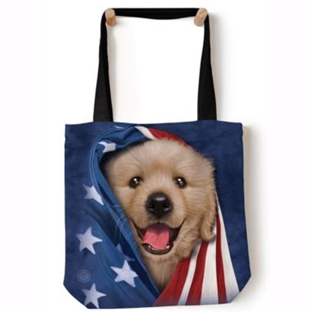 Tragetasche von The Mountain - Patriotic Golden Pup