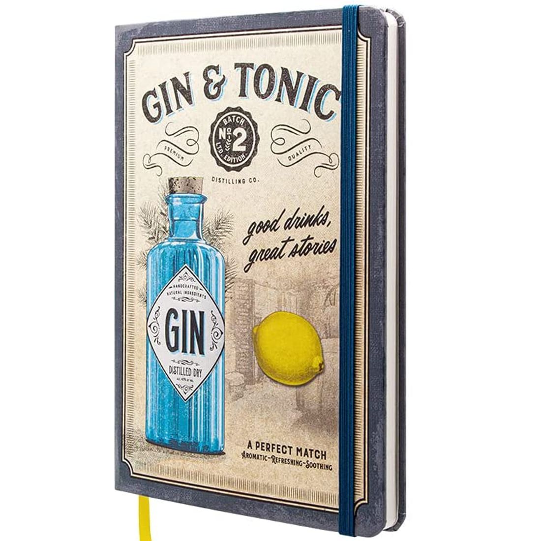 Retro-Notizbuch / Bullet Journal - Gin & Tonic - Drinks & Stories