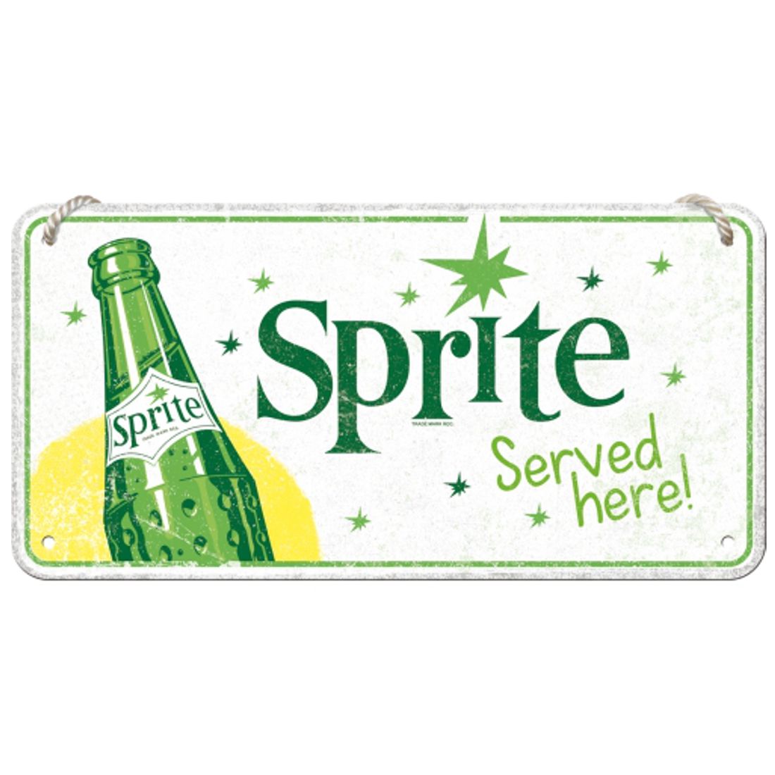 Blechschild zum Hängen - Sprite - Served Here