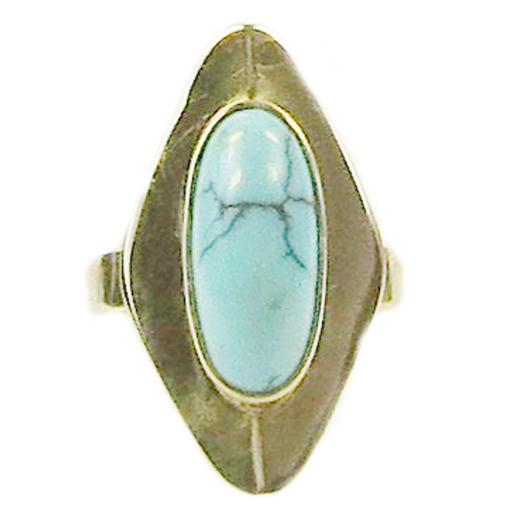 Damenring aus 8 Karat Gold - Pawn-Schmuck - Golden Turquoise, Größe 6,50