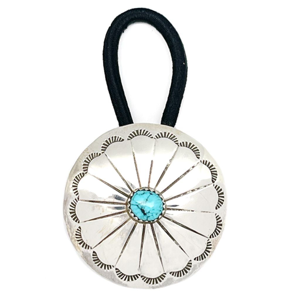 Haarband / Haargummi aus Sterling Silber - Concho Style