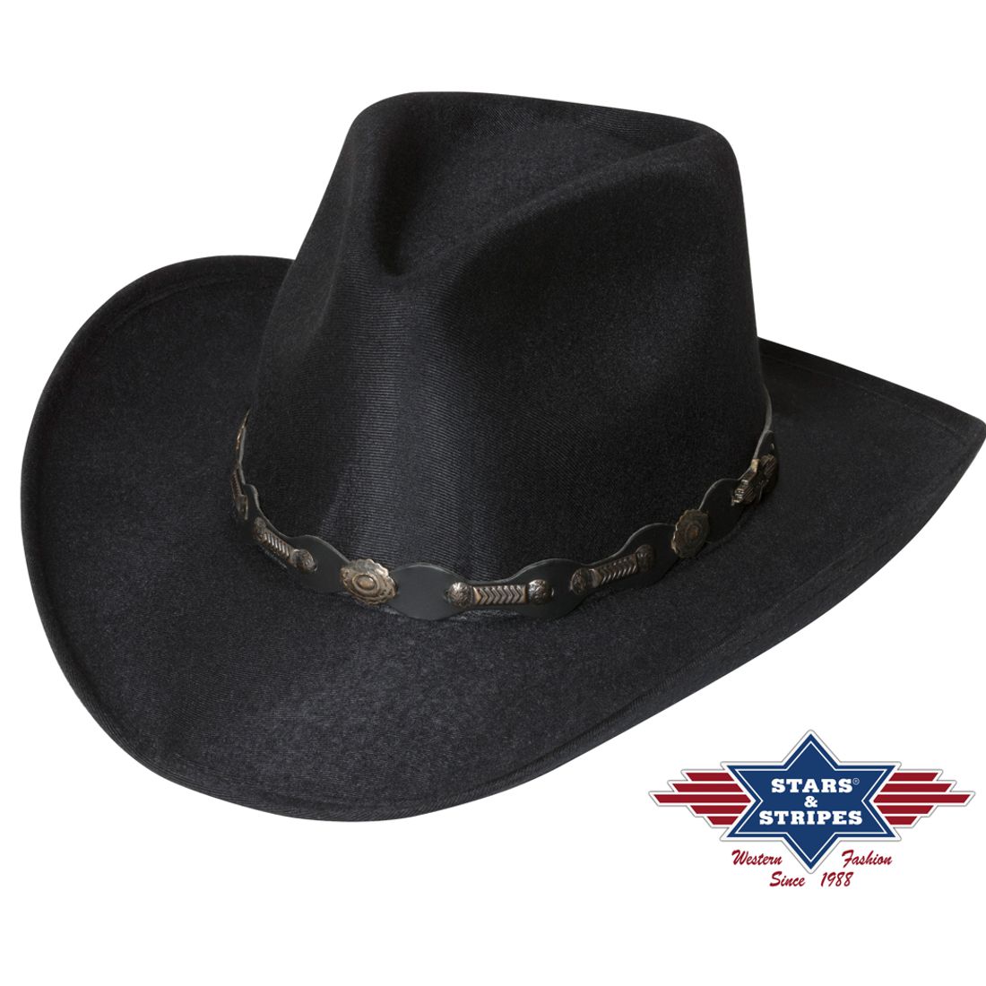 Westernhut mit Kinnriemen von Stars & Stripes - Atlanta
