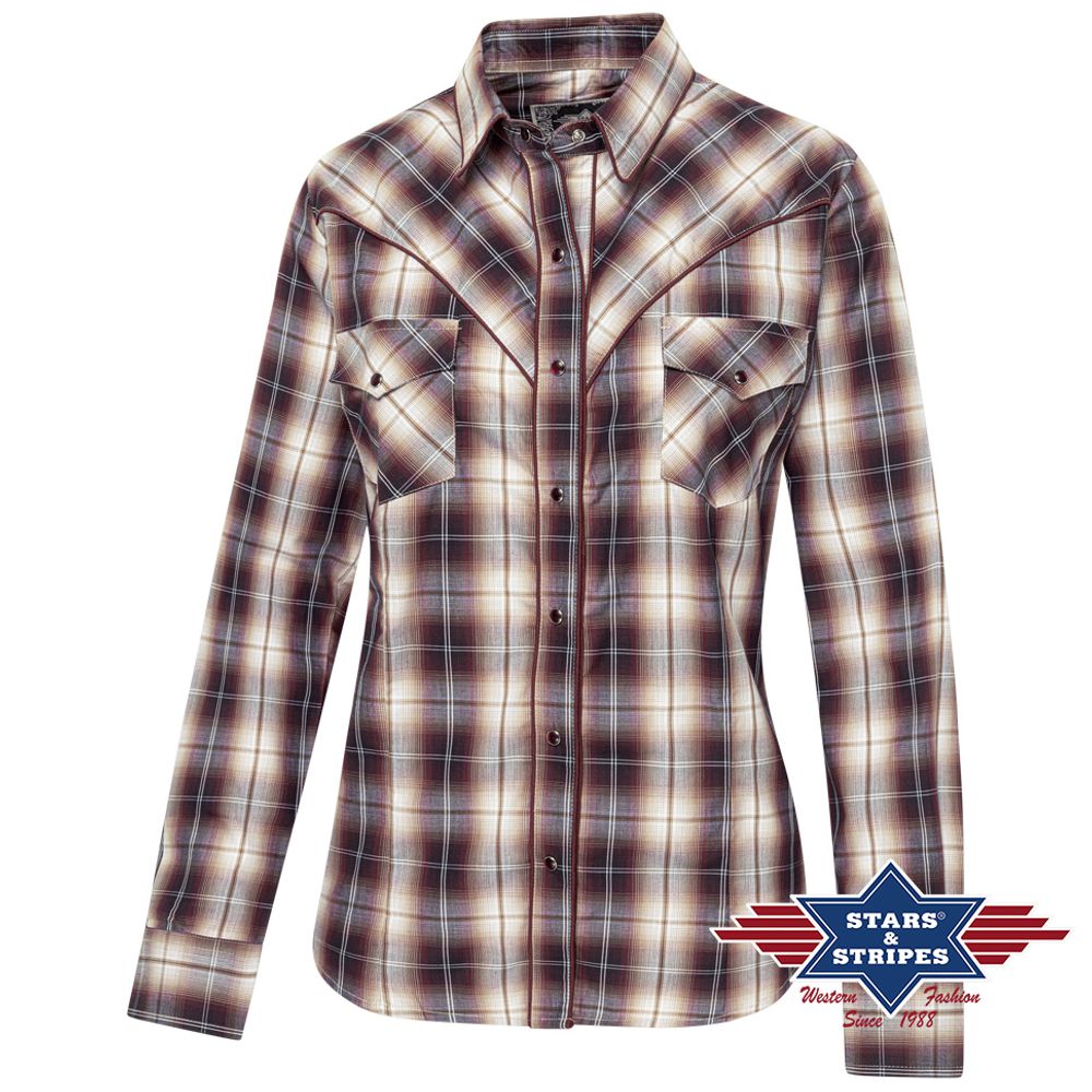 Westernbluse mit Adler-Bestickung - Harper