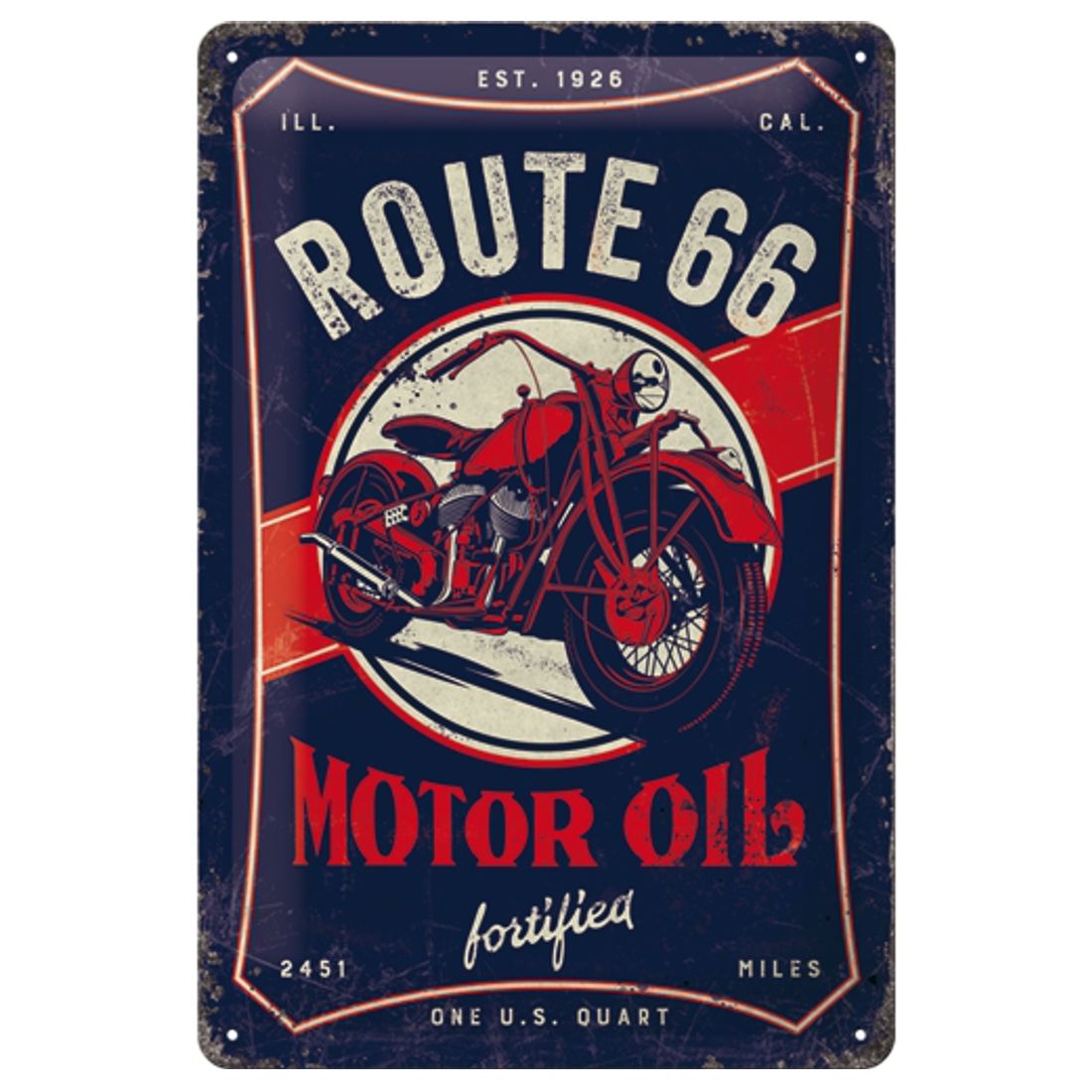 Blechschild - Route 66 - Motor Oil