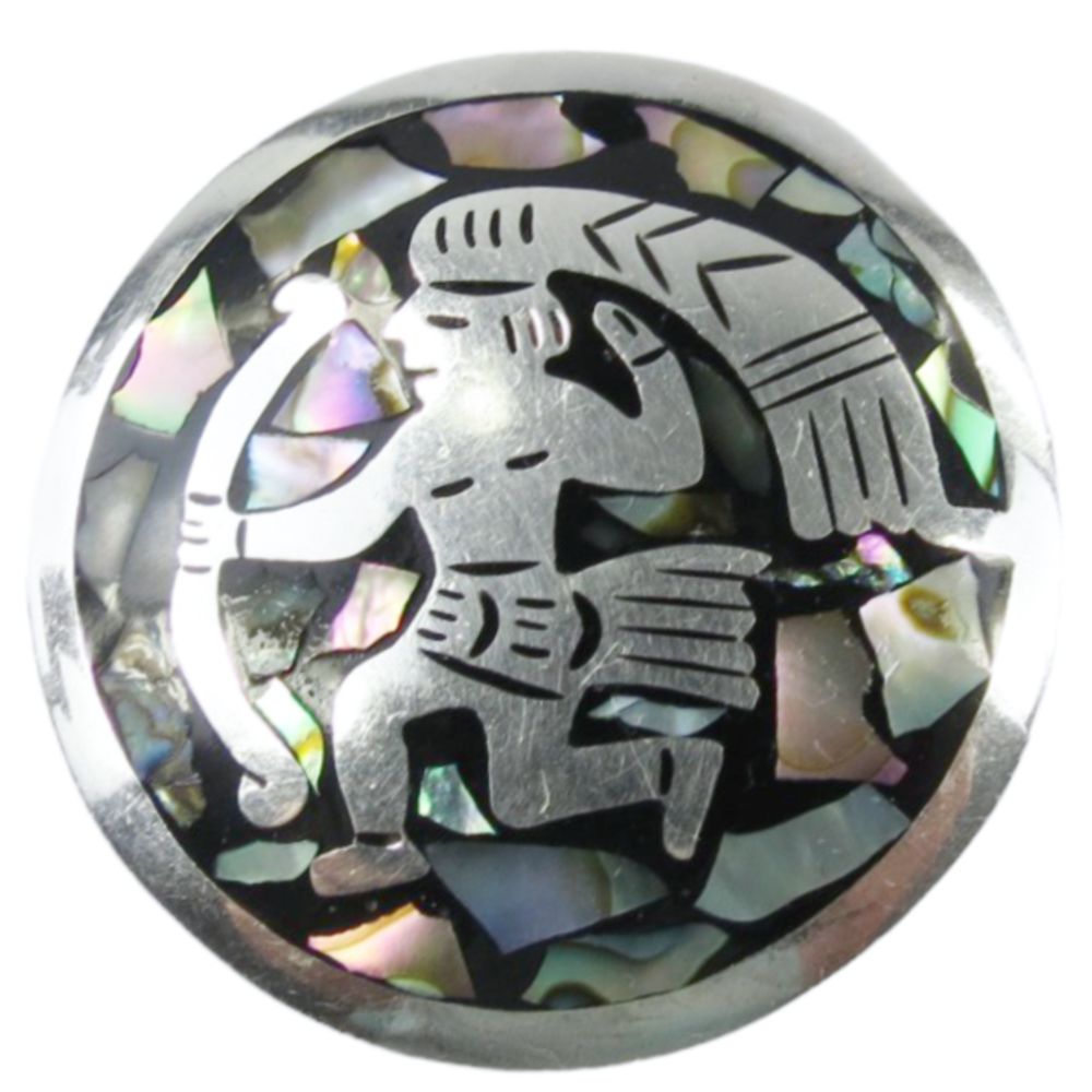 Indianerschmuck Kettenanhänger und Brosche - Maya- & Aztekenschmuck aus Sterling Silber - Azteca II