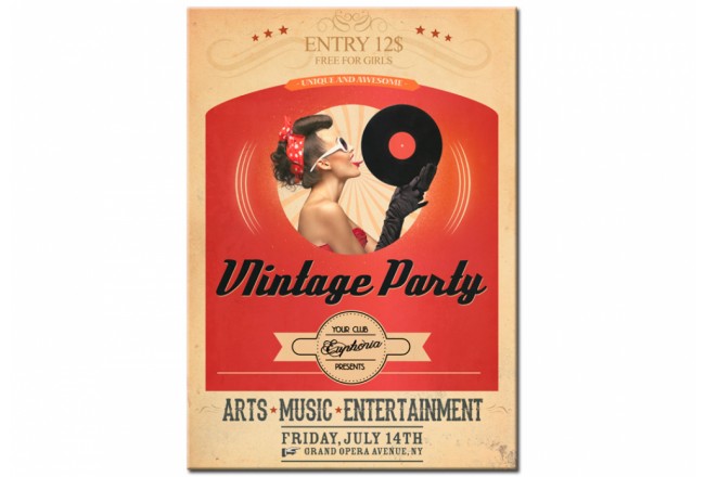 Wandbild - Vintage Party