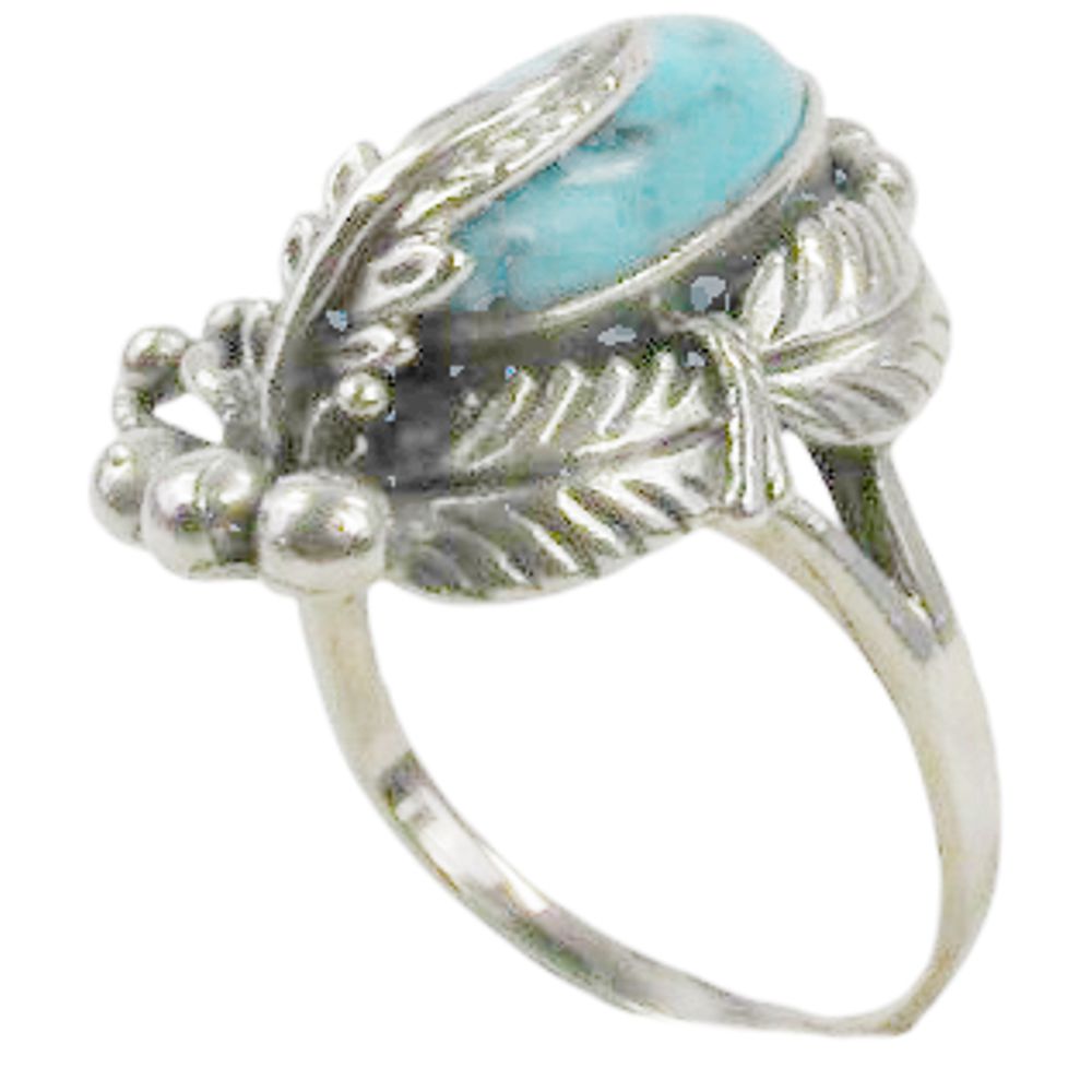 Damenring aus Sterling Silber - Pawn Schmuck - Turquoise Elegance, Größe 9