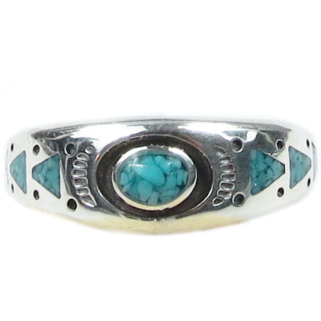 Indianerschmuck Herrenring aus Sterling Silber - Native Spring, Türkis