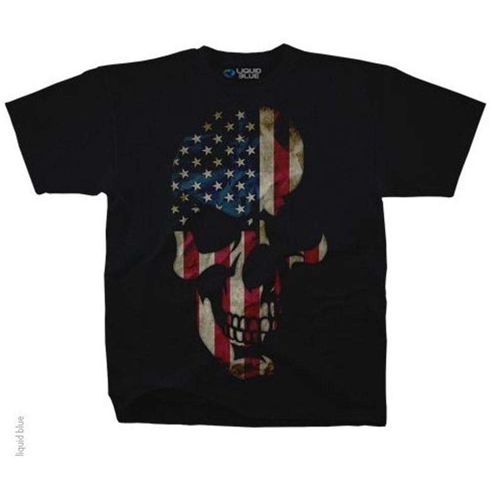 Liquid Blue T-Shirt - American Skull