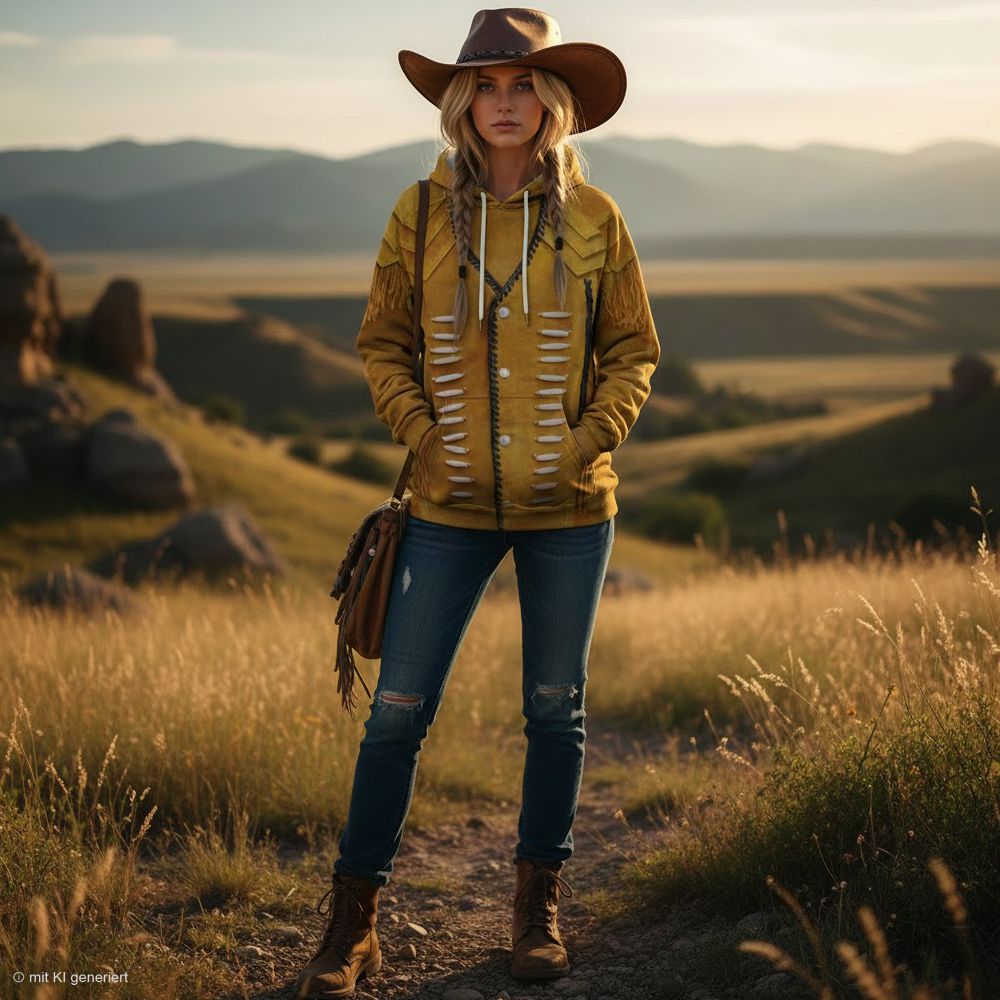 Premium Indianer-& Western-Hoodie / Kapuzenshirt - Indian Scout