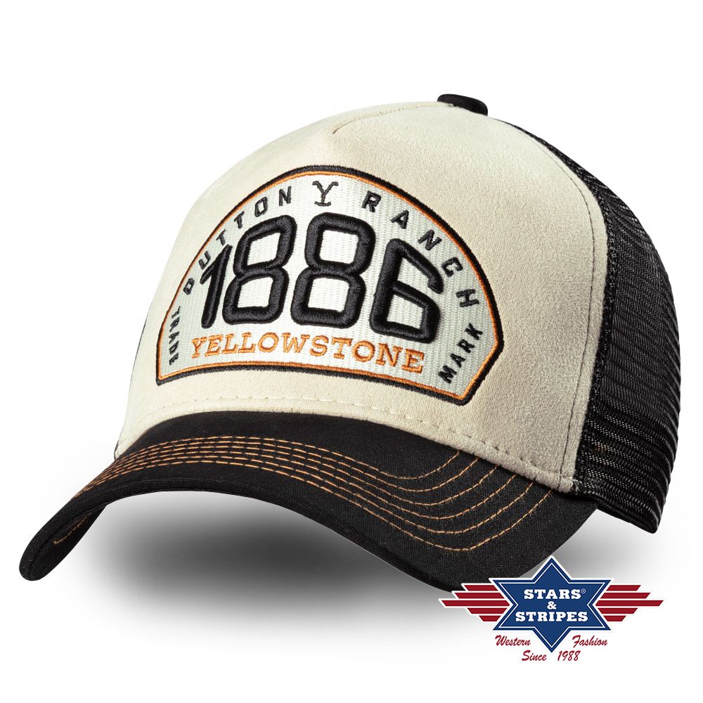 Western Mesh Basecap in Lederoptik - Yellowstone Collection - 1886