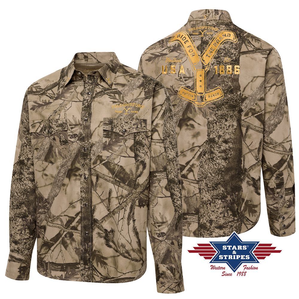 Westernhemd - Yellowstone Collection - Ride For The Brand, Camo