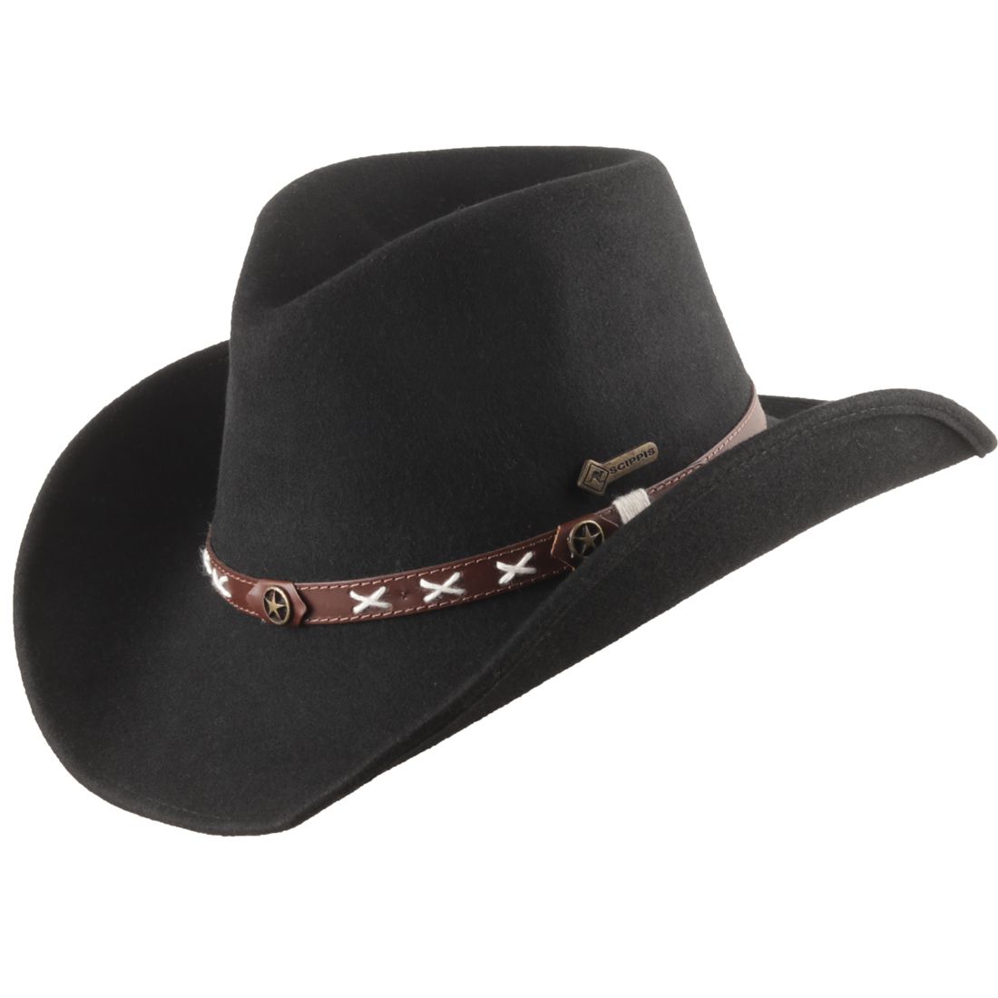 Scippis Westernhut aus Wollfilz - Smokey, Schwarz