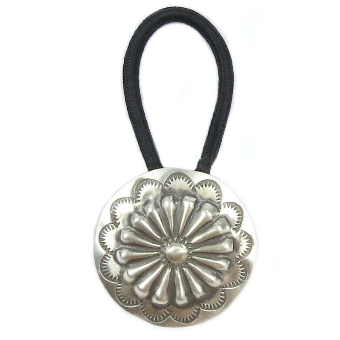 Haarband / Haargummi aus Sterling Silber - Old Style Navajo VI