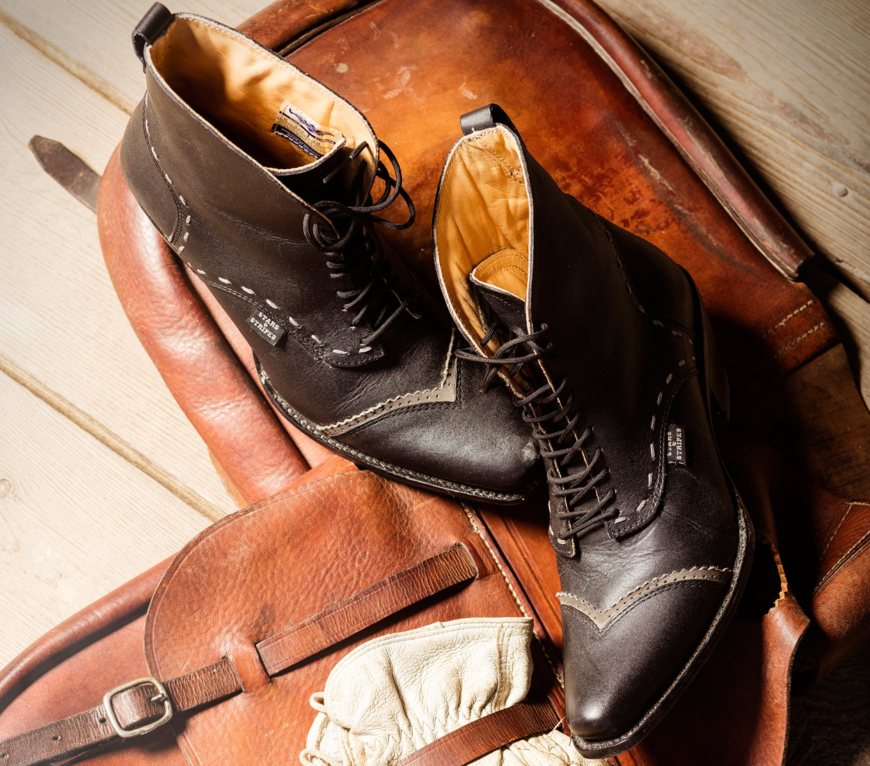 Stars & Stripes Damen Cowboystiefeletten - Ashley, Schwarz