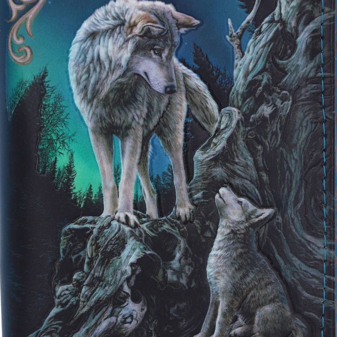 Geprägte Geldbörse mit Wolf-Motiv - Guidance