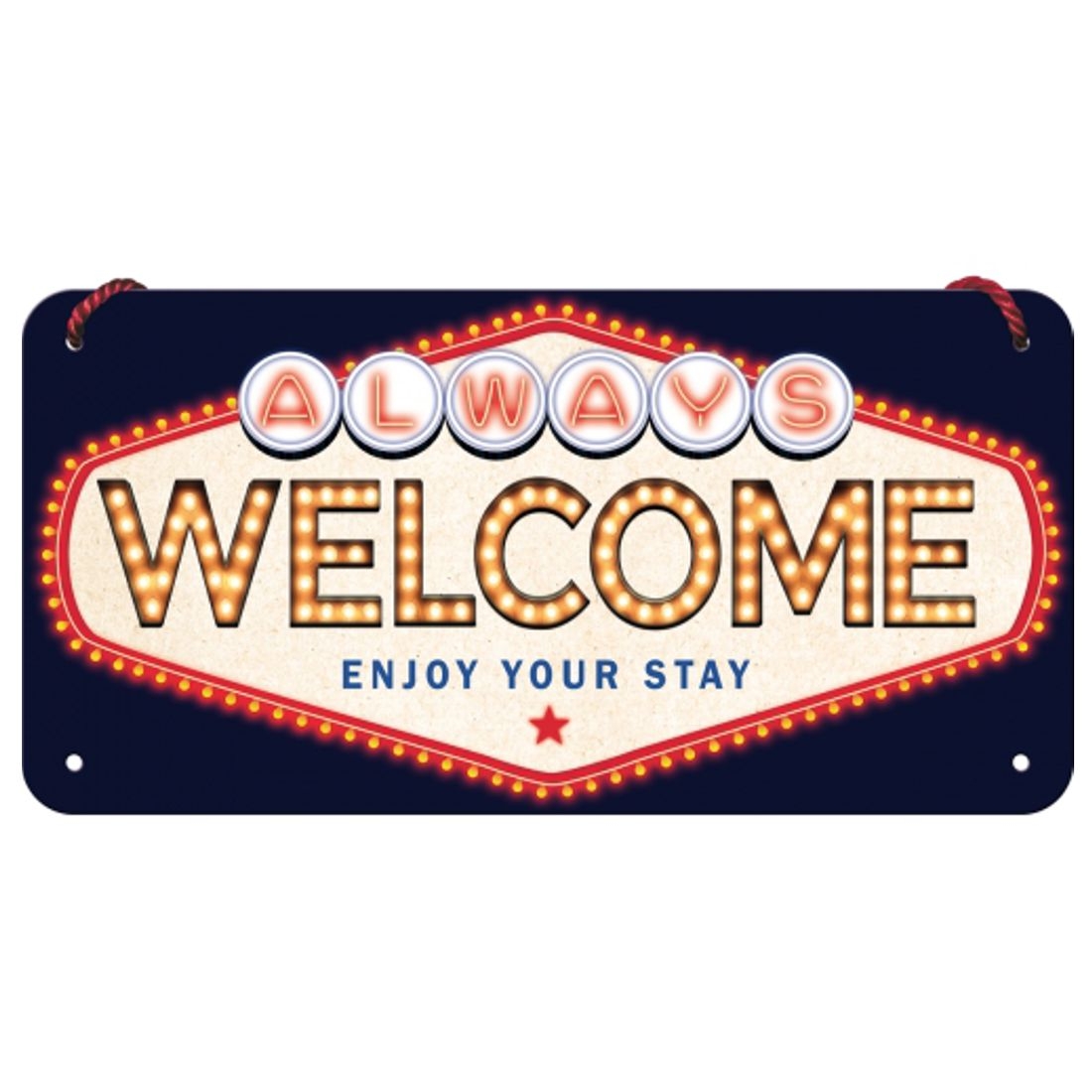 Blechschild zum Hängen - Hot Fifties - Welcome