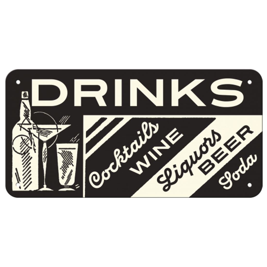 Blechschild zum Hängen - Hot Fifties - Drinks