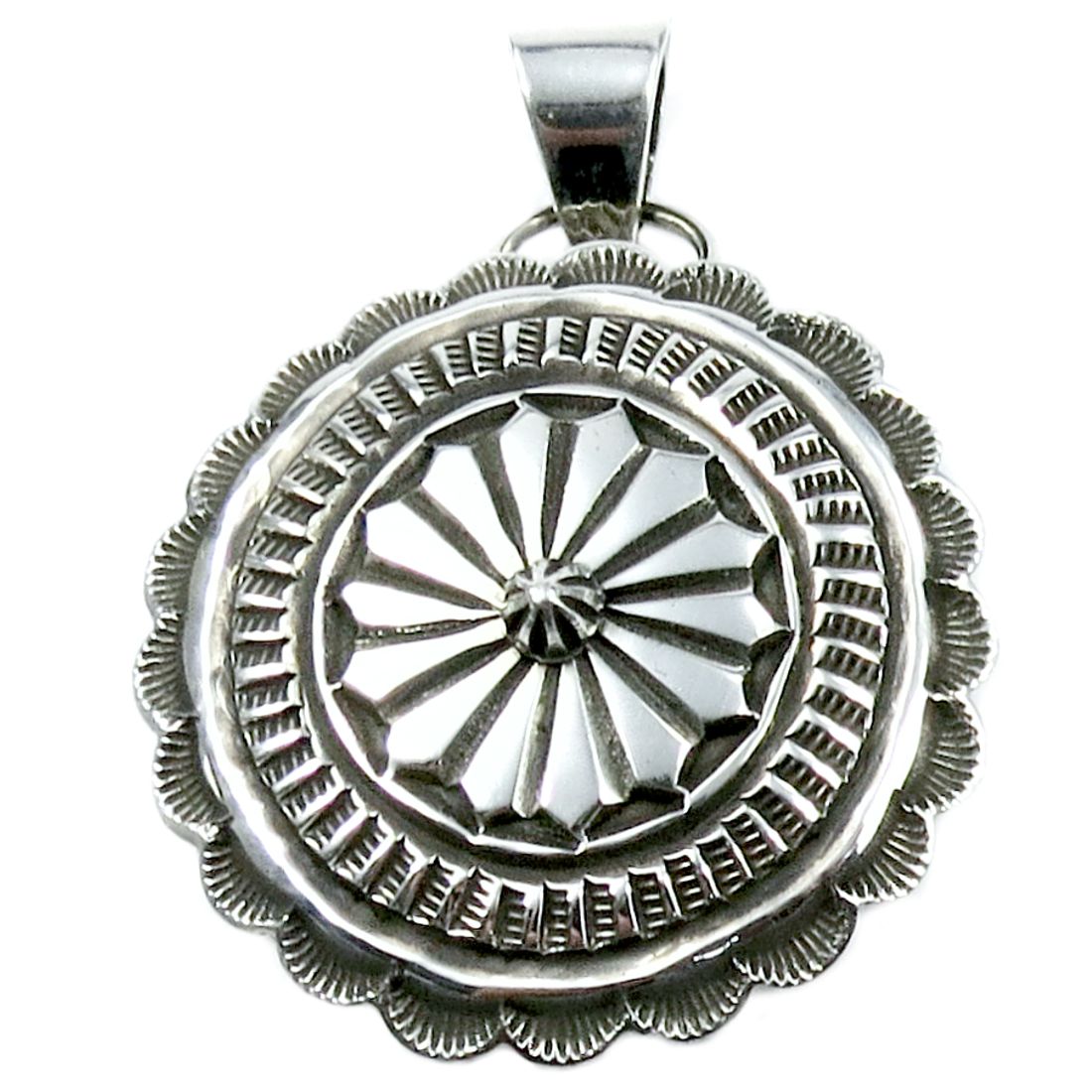 Indianerschmuck Kettenanhänger aus Sterling Silber - Silver Concho