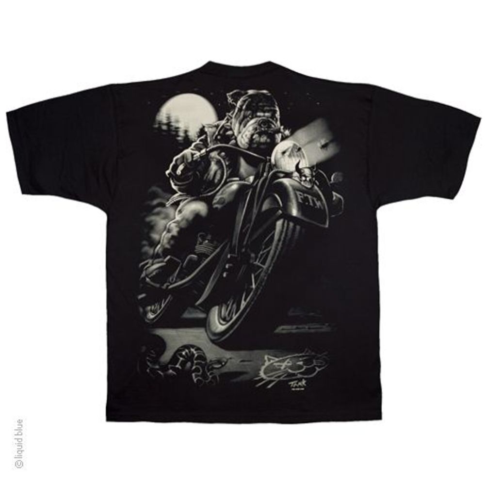 Liquid Blue T-Shirt - Biker - Cats Suck Biker