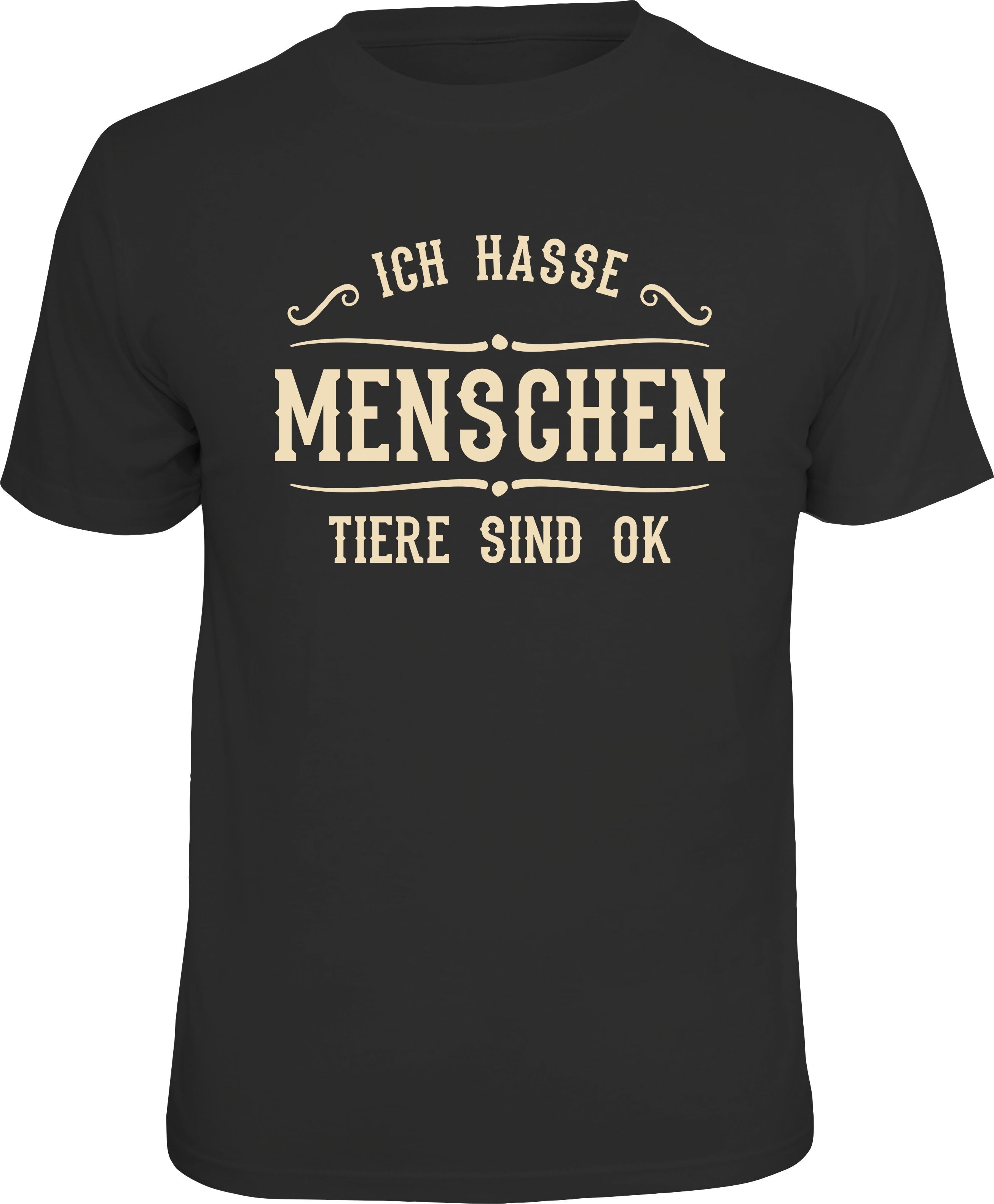 Fun T-Shirt - Ich hasse Menschen, Tiere sind ok