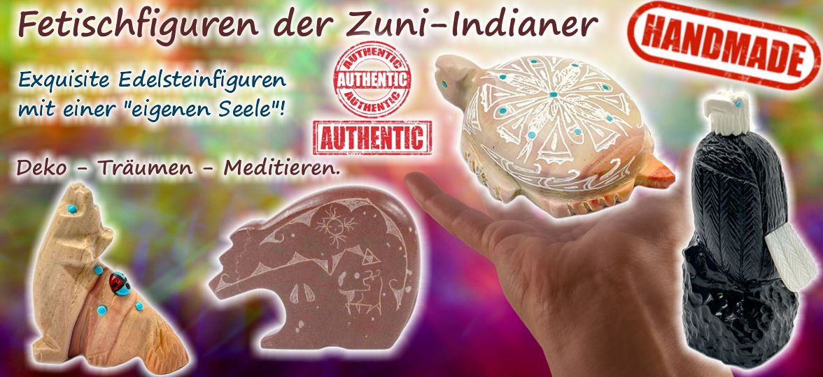 Handgemachte Fetischfiguren der Zuni-Indianer - jetzt günstig online bestellen