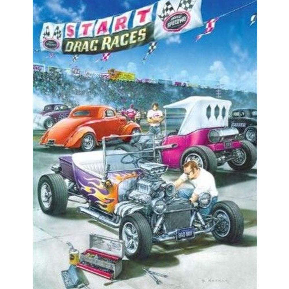 Classic Car Puzzle - Hot Rod Racing, 500 Teile