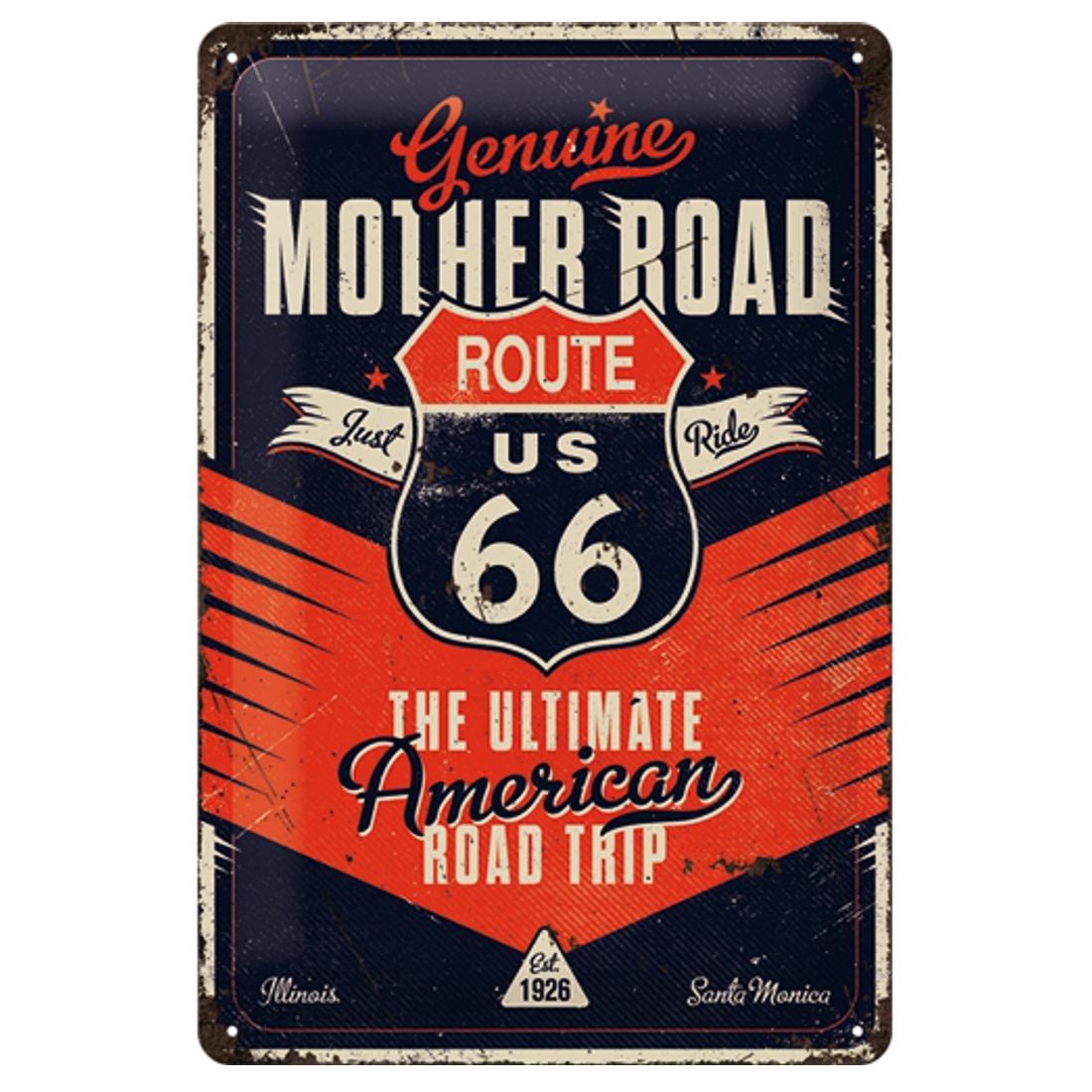 Blechschild - Route 66 - The Ultimate Road Trip