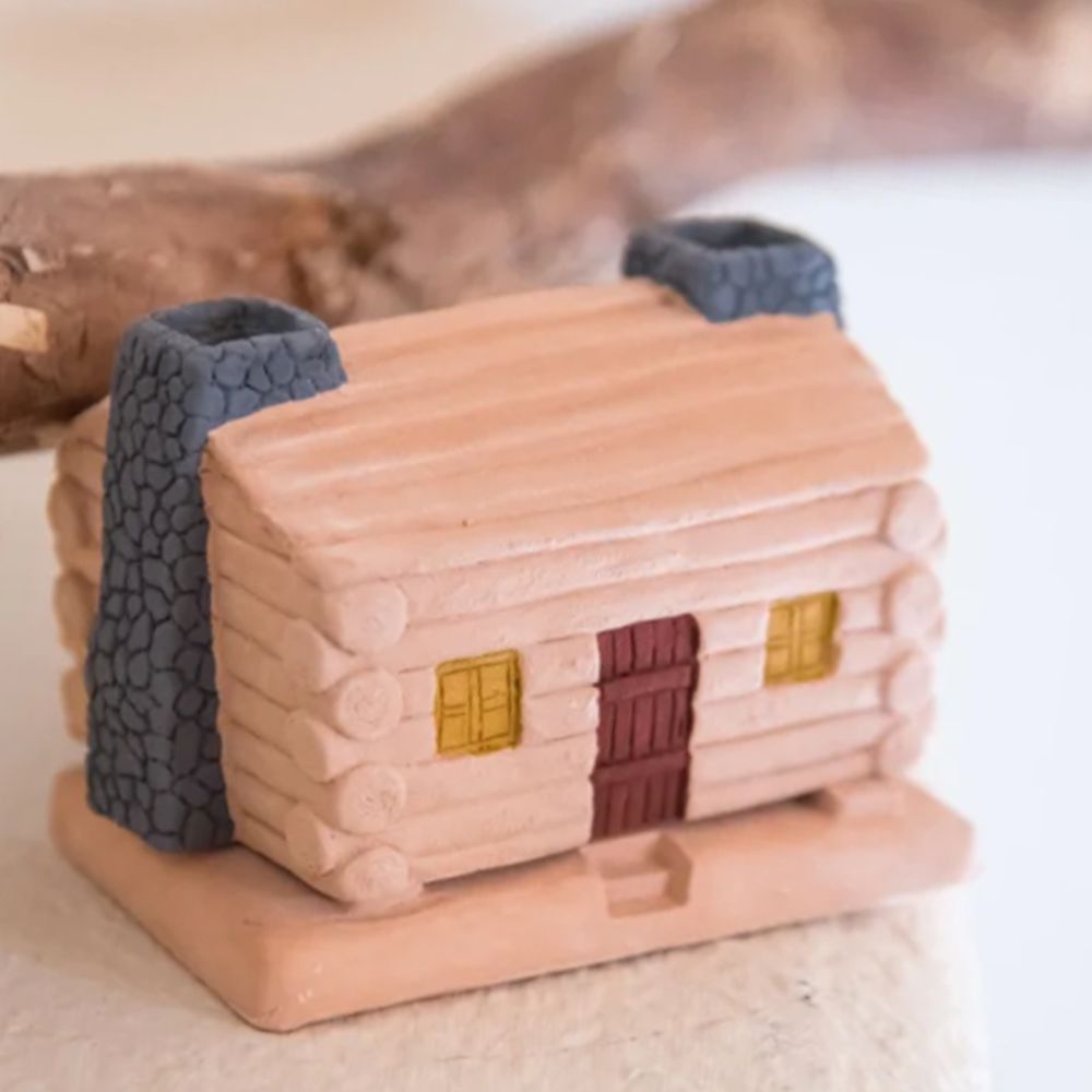 Set: Western-Räucherhäuschen - Blockhütte inkl. 20 Räucherkegel