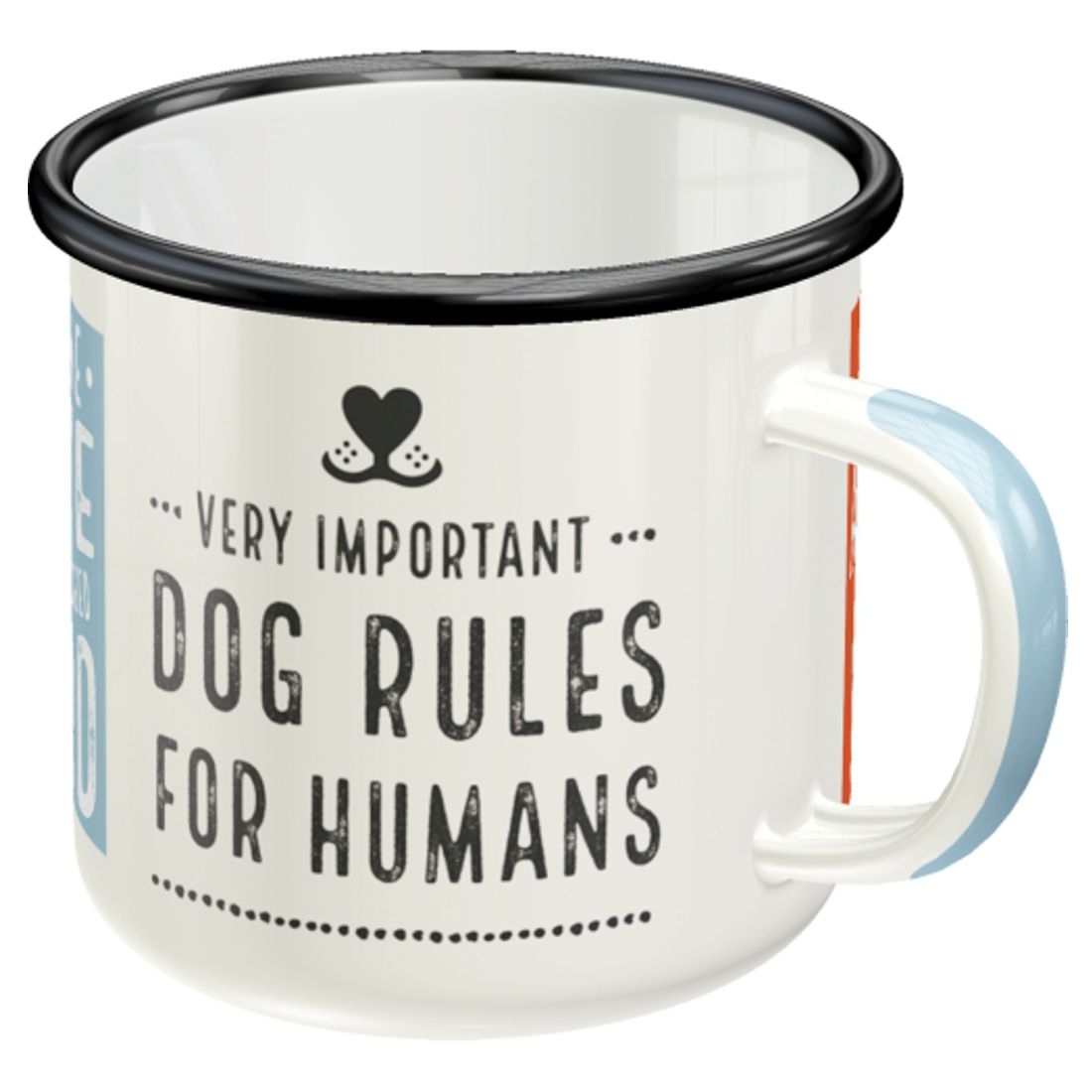 Emaille-Becher - Pfotentasse - Dog Rules