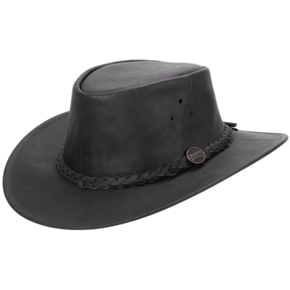 Knautschbarer Barmah Westernhut aus Känguruleder - Bushie Kangaroo Dri-Hide, Schwarz