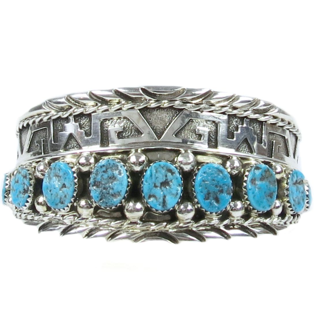 Indianerschmuck Armspange für Damen und Herren - Premium Kingman Turquoise