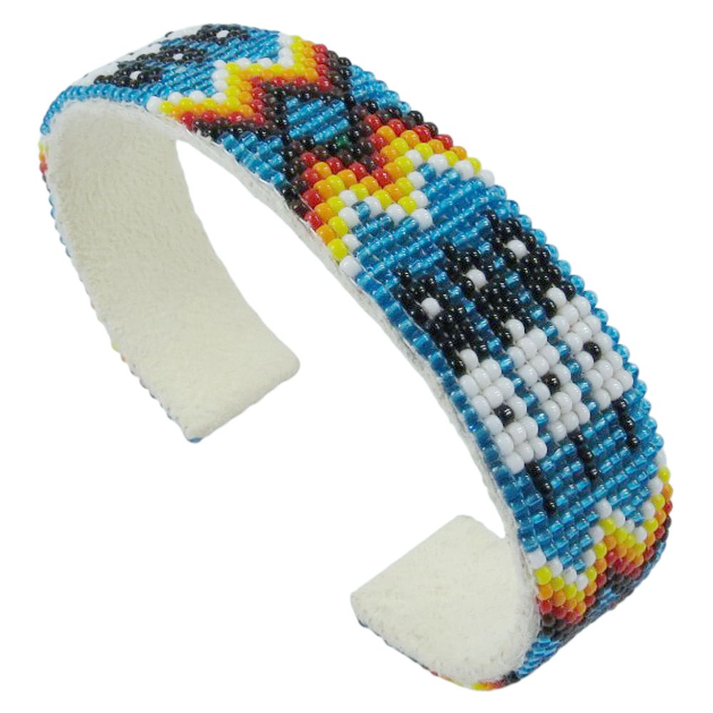 Unisex XXL-Armspange mit Glasperlenverzierung - Bigfoot Navajo Beadwork I