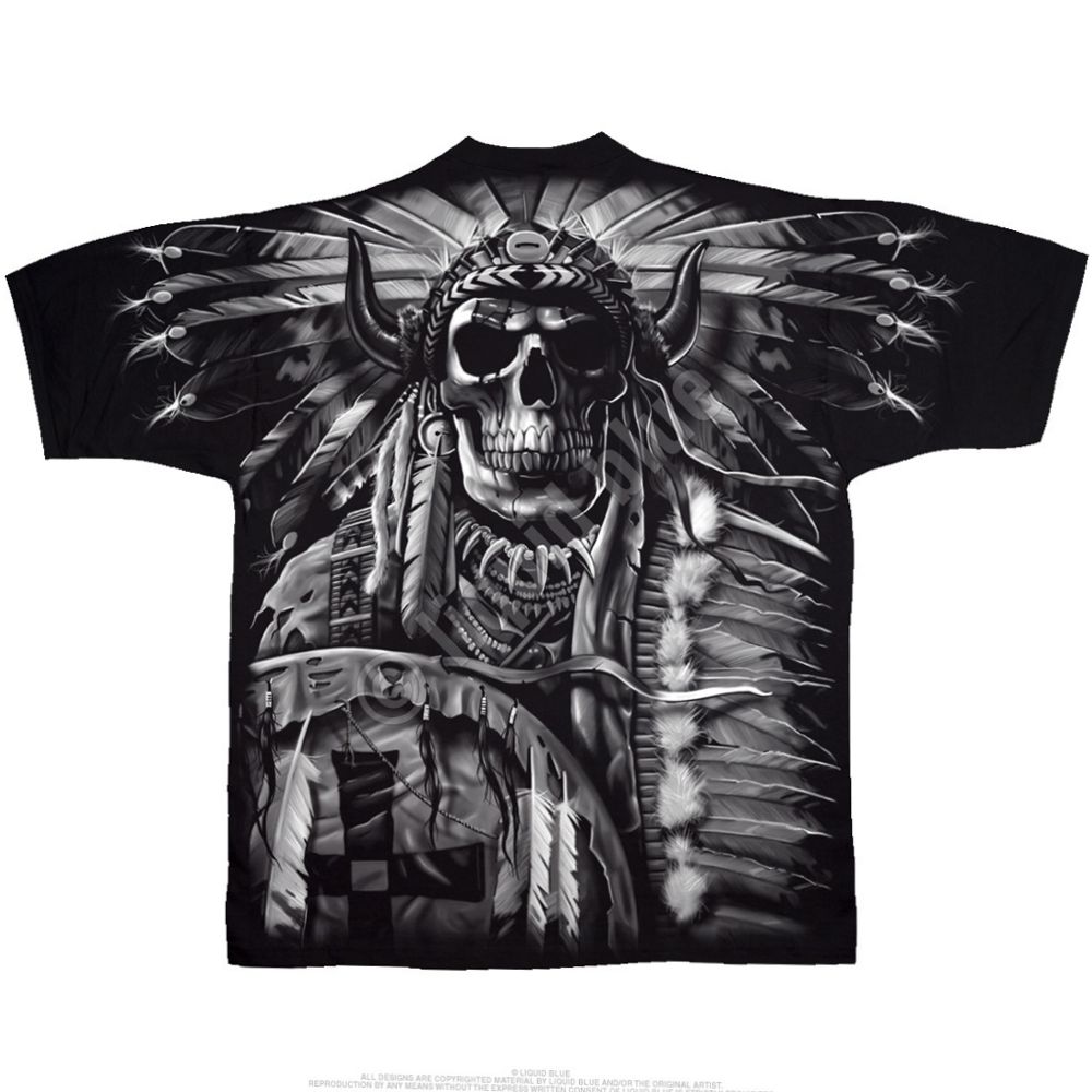Liquid Blue T-Shirt - Indianer - Indian Skull
