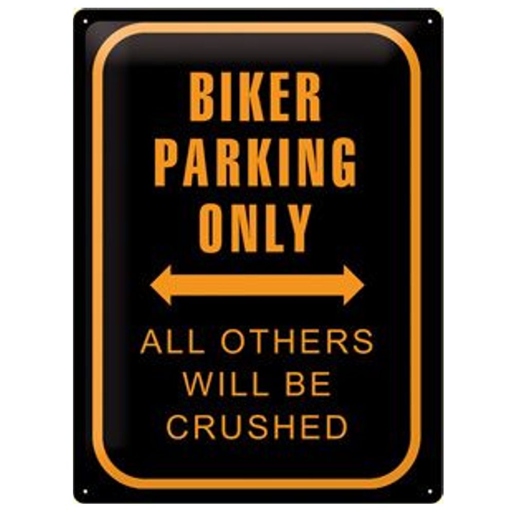 Blechschild - Biker Parking Only