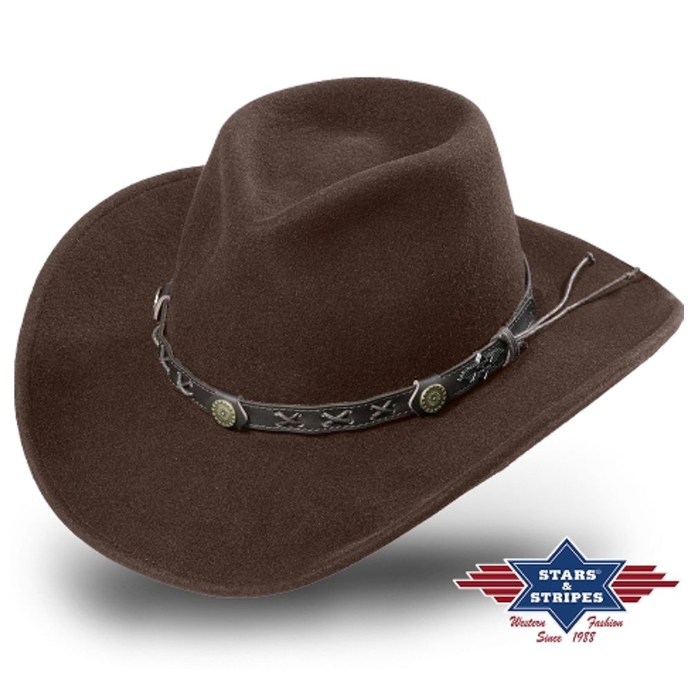 Knautschbarer Westernhut von Stars & Stripes - Walker, Braun