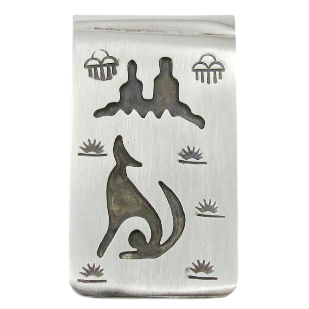 Geldscheinklammer aus Sterling Silber - Hopi Style Wolf