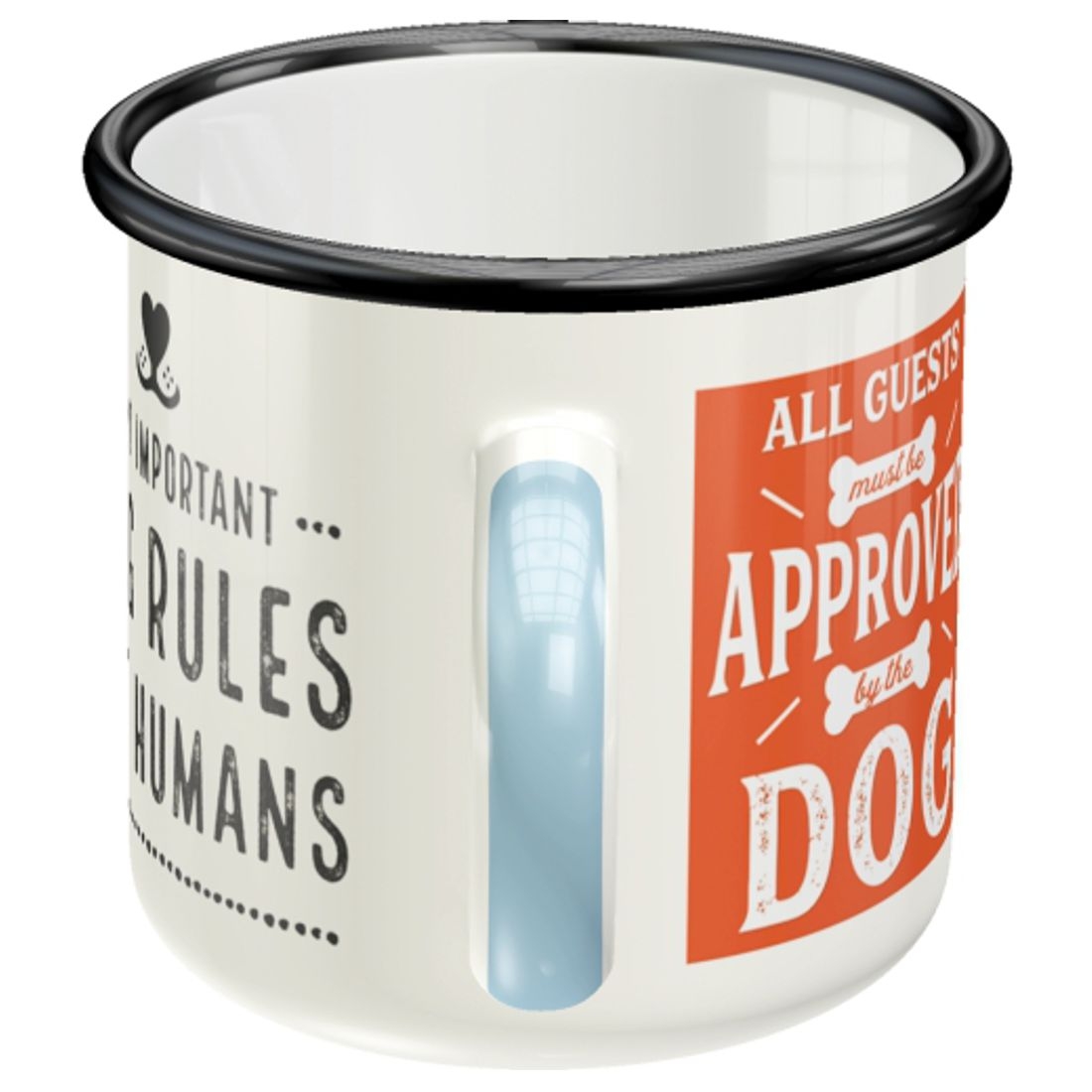 Emaille-Becher - Pfotentasse - Dog Rules