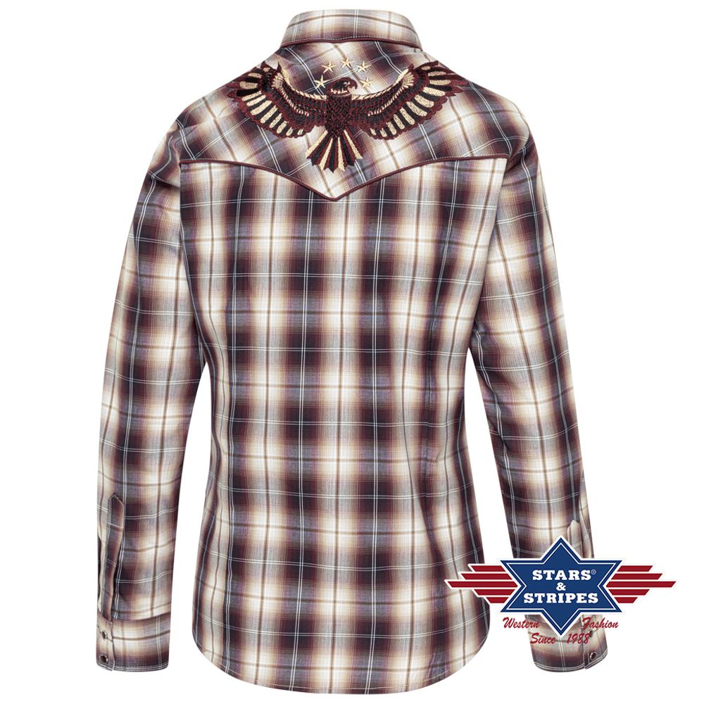 Westernbluse mit Adler-Bestickung - Harper