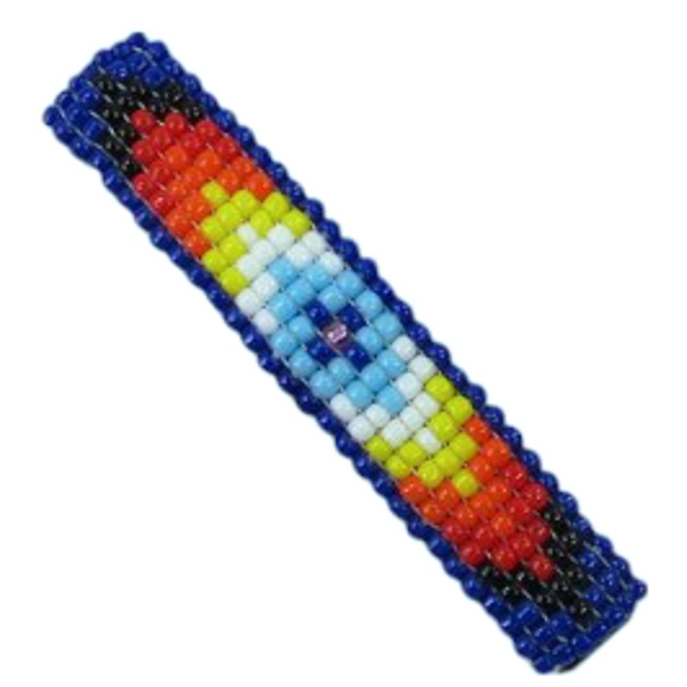 Glasperlen-Haarspange - Navajo Beadwork, Dunkelblau