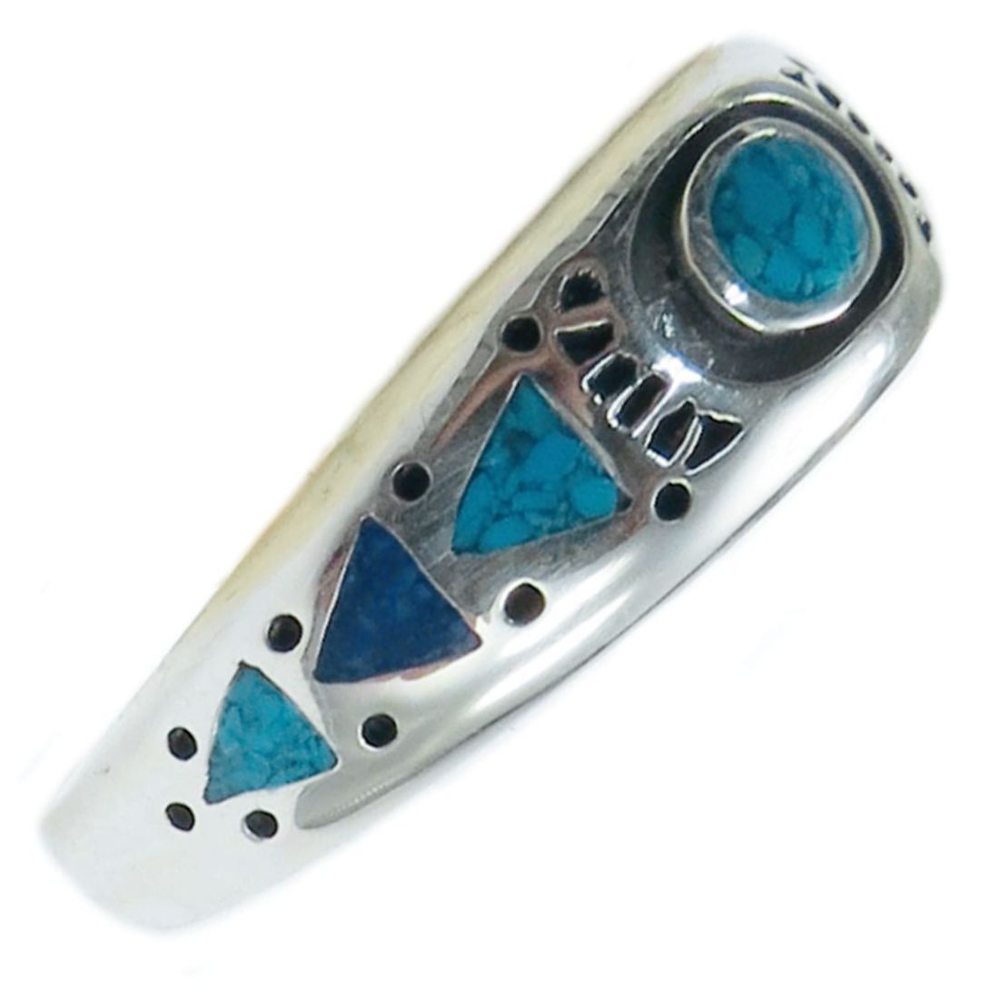 Indianerschmuck Herrenring aus Sterling Silber - Native Spring, Türkis / Lapislazuli
